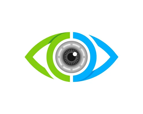 眼レンズを内側に持つ抽象的な眼 — ストックベクタ