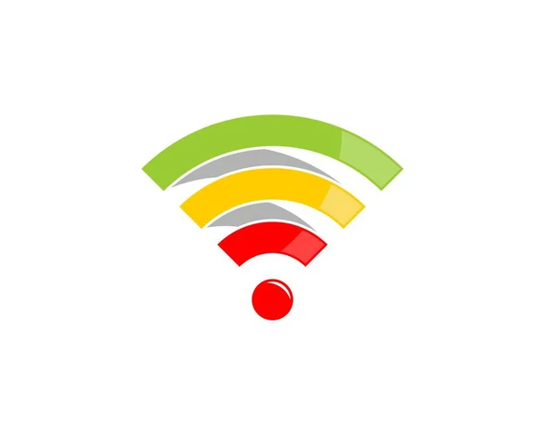 Wifi Verbindungssymbol Mit Roten Gelben Und Grünen Farben — Stockvektor