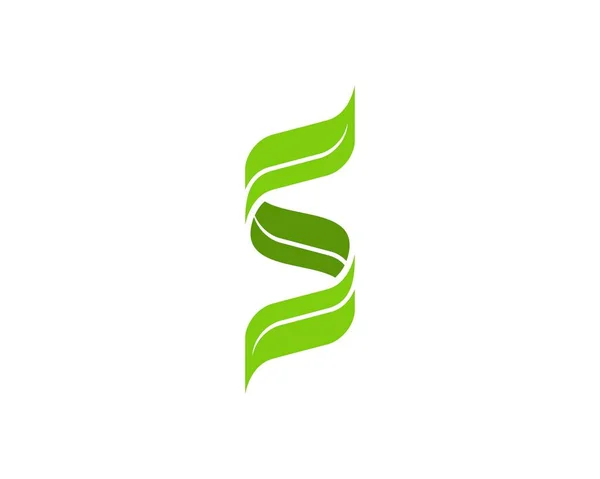 Green Leaves Forming Letter Logo — Stock Vector
