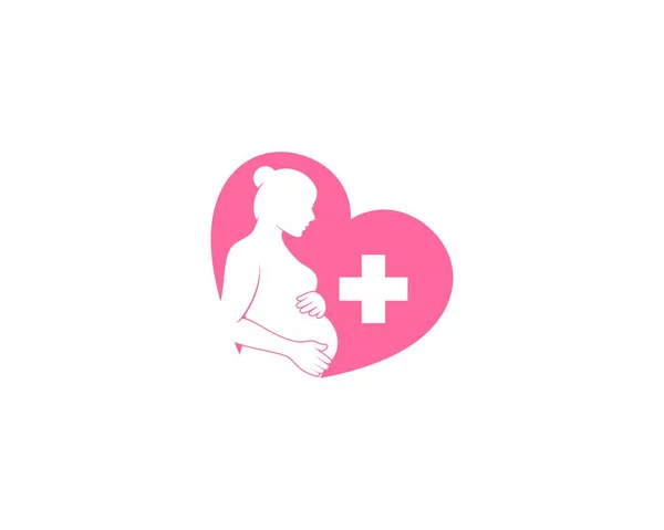 Μαμά Έγκυος Στο Σχήμα Της Αγάπης — Διανυσματικό Αρχείο