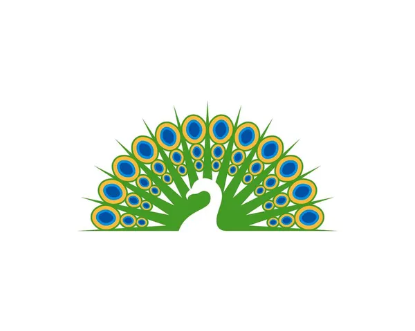Beauty Peacock Vector Illustration Logo — Stock Vector