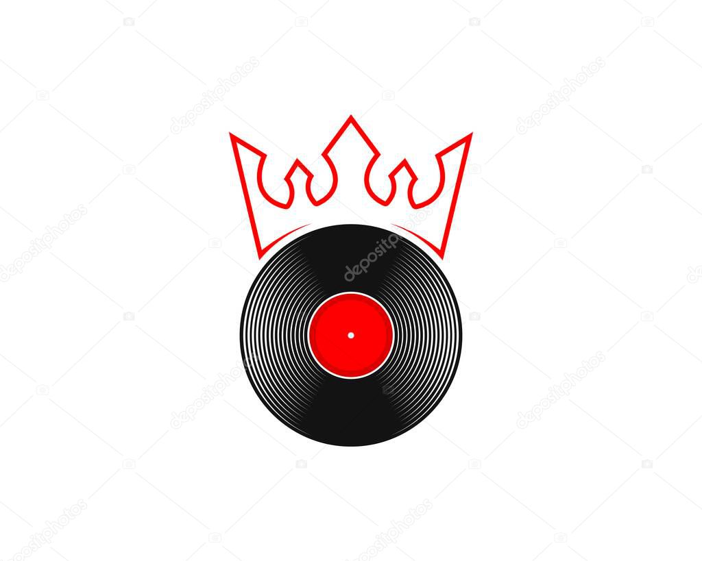 Vinyl record using king crown logo