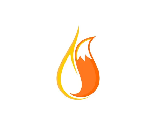 Fox Queue Flamme Feu Illustration Logo — Image vectorielle