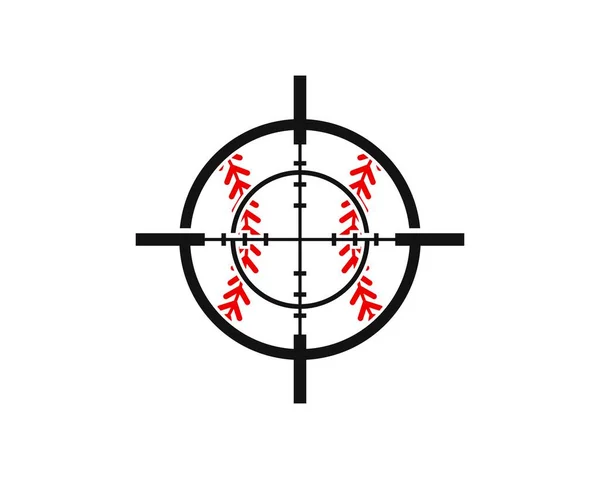 Scharfschützengewehr Symbol Mit Baseball Inneren — Stockvektor