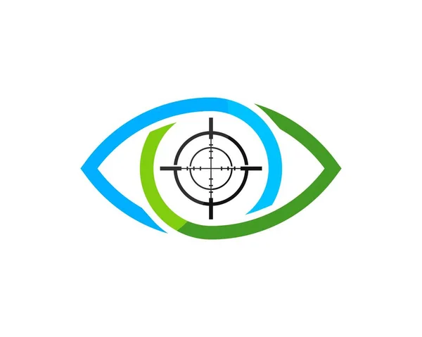 Soins Oculaires Abstraits Avec Symbole Sniper Intérieur — Image vectorielle