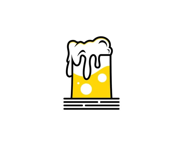 Bierglas Met Logo — Stockvector