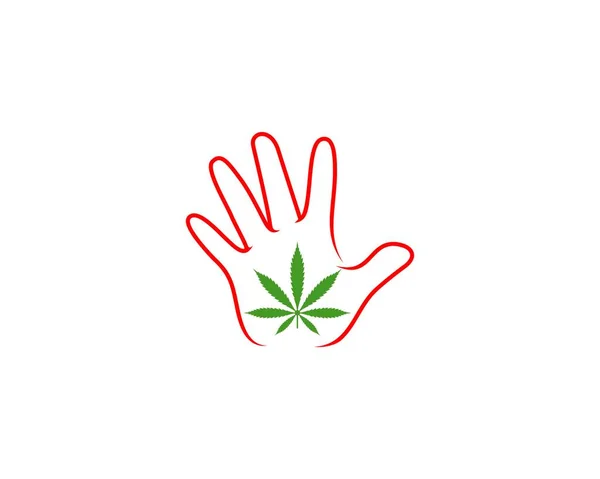 Stopp Mit Cannabis Blatt Der Mitte — Stockvektor