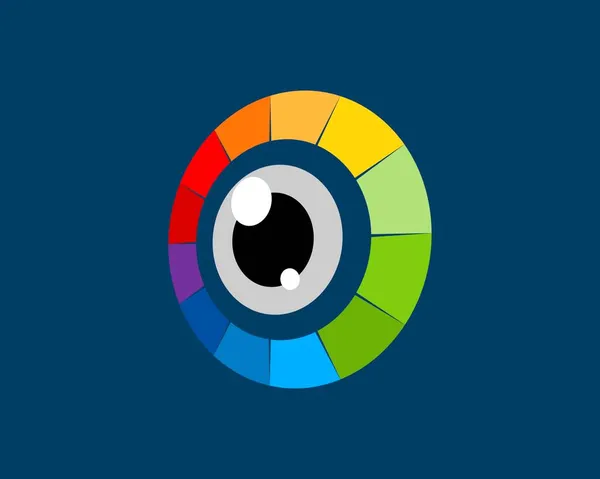 Circular Shape Rainbow Colors Eye Lens — Stock Vector