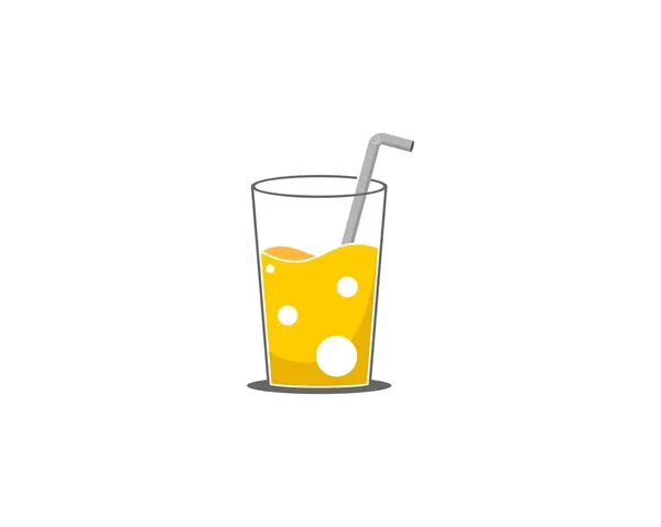 玻璃杯插图中的橙汁 — 图库矢量图片