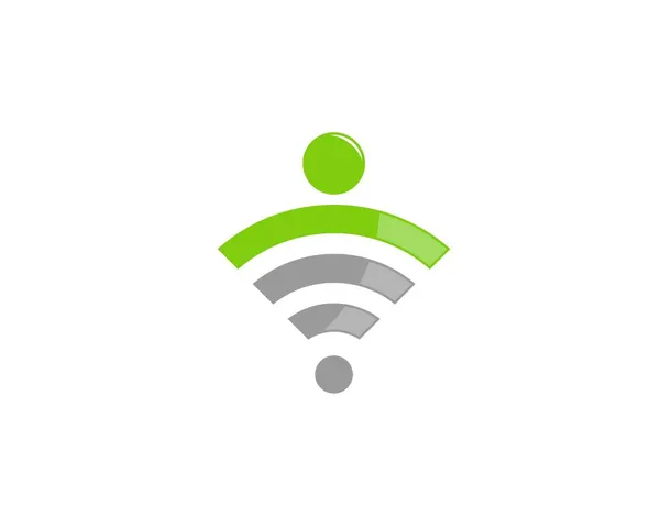 Kombination Aus Wifi Symbol Und Abstrakten Menschen Prägt Logo — Stockvektor