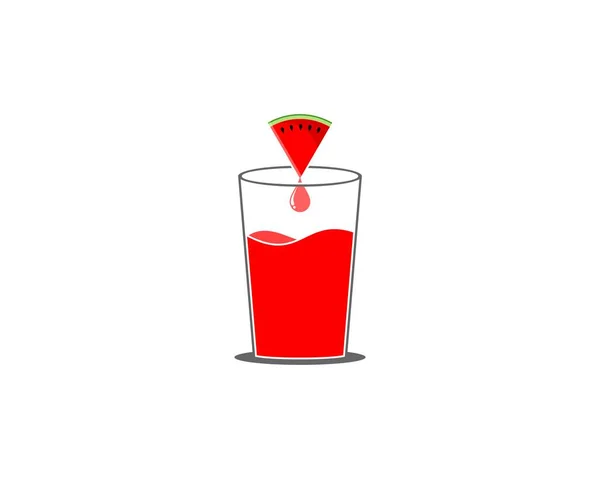 Vattenmelon Skivor Inuti Till Glas Illustration — Stock vektor
