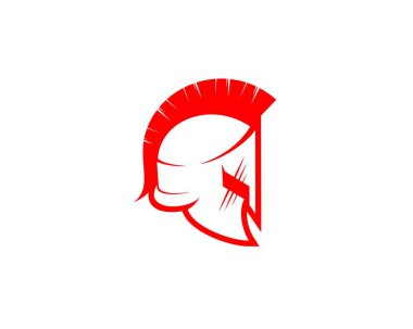 Kırmızı logolu Spartalı miğfer