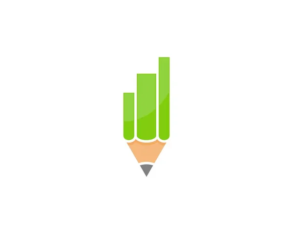Wzrost Wykresu Logo Ołówka — Wektor stockowy