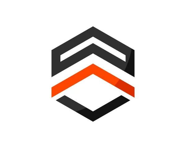 Abstract Hexagonal Shape Orange Black Colors — Stock Vector