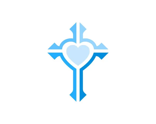 Religionskreuzsymbol Mit Liebesform Inneren — Stockvektor