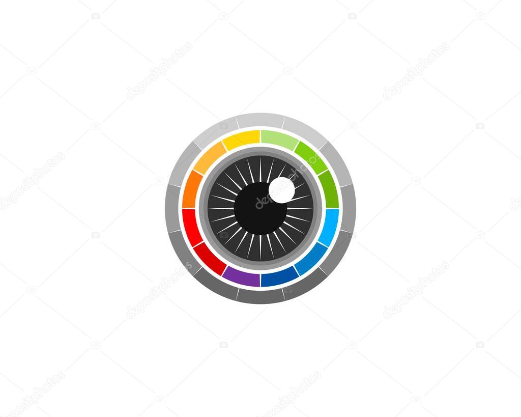 Lens camera with spectrum color palette inside