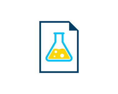 İçinde üçgen şişe laboratuvarı olan kağıt belge.