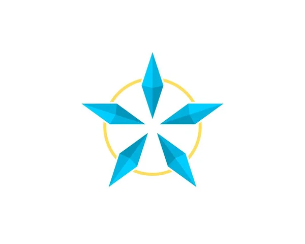 Gemas Diamante Formando Logotipo Forma Estrella — Archivo Imágenes Vectoriales