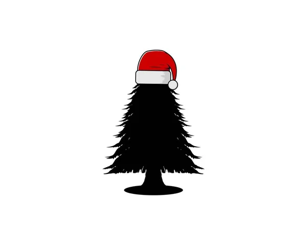 Pines Tree Christmas Hat Top — Stock Vector