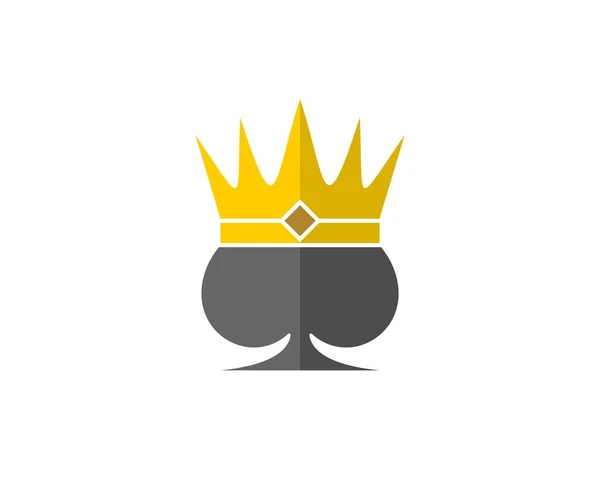Spade King Crown Illustration Logo — Stock Vector