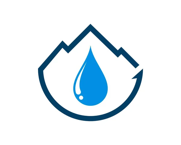 Mountain Outline Arrow Water Drop — Stock Vector