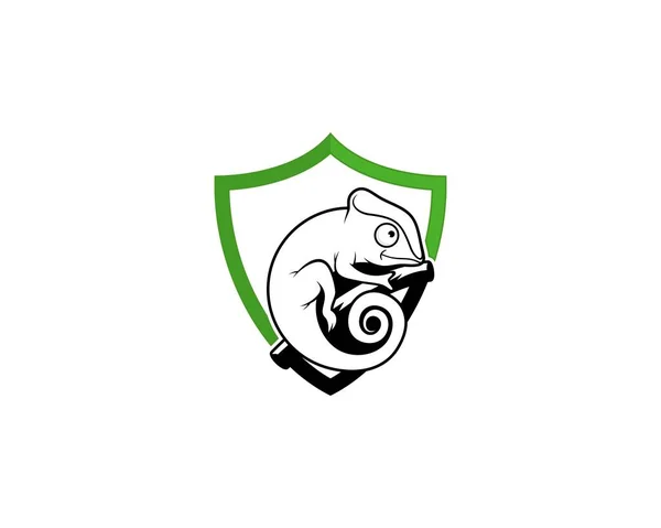 Chameleon Shield Logo — Vettoriale Stock