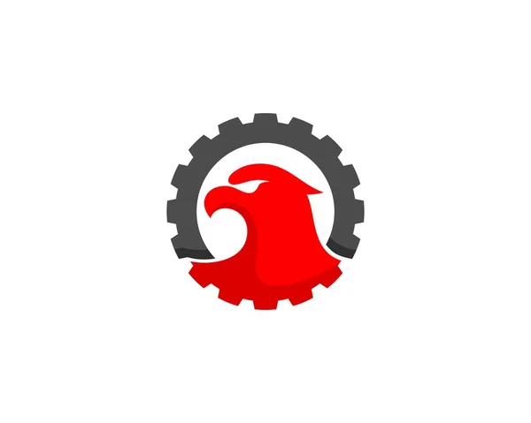Орел Голови Всередині Логотипу Шестерні — стоковий вектор
