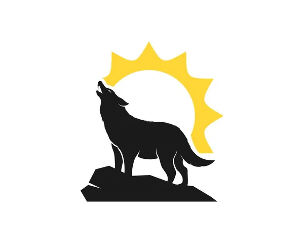 Howling Wolf Peak Mountain Sun — Stock Vector