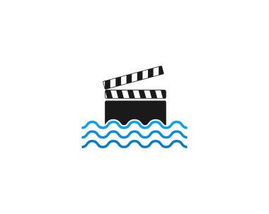 Deniz dalgası logosunda film panosu