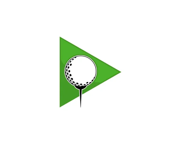 Golfball Play Button Logo — Stockvektor