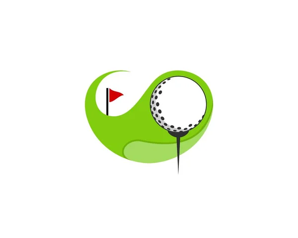 Golf Yard Zlatý Míč Ilustrační Logo — Stockový vektor