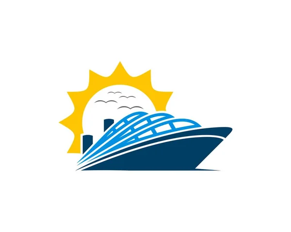 Cruise Ship Sunrise — Stock Vector