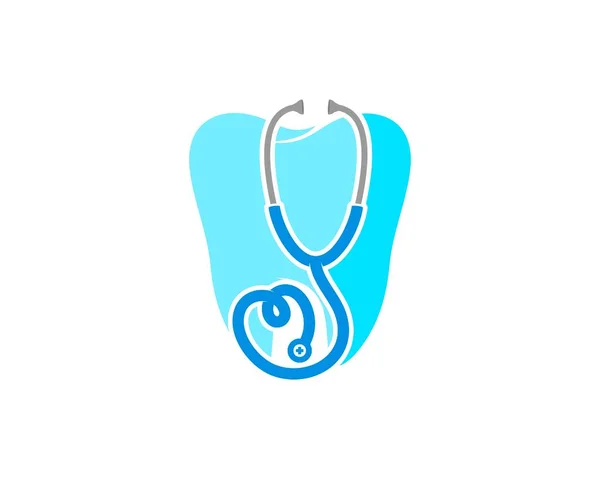 Zdrowy Ząb Stetoskopem Środku — Wektor stockowy