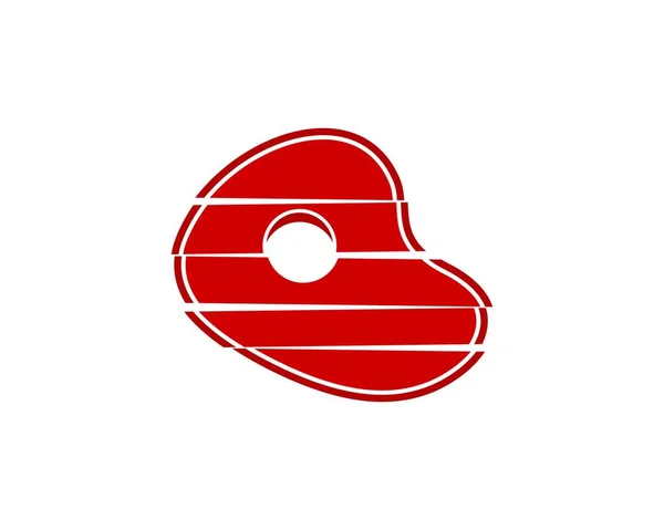 Steak Scheiben Logo Mit Vektorillustration — Stockvektor