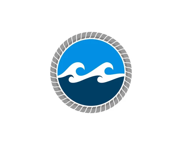 Halat Logosu Içinde Deniz Dalgası — Stok Vektör