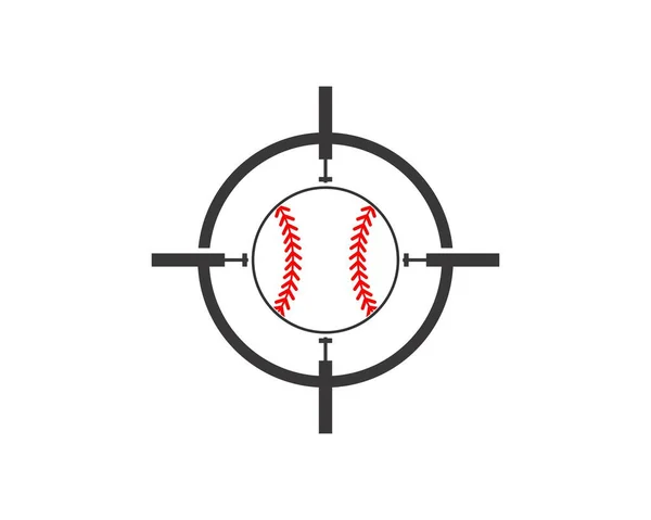 Scharfschützenziel Mit Baseball Inneren — Stockvektor