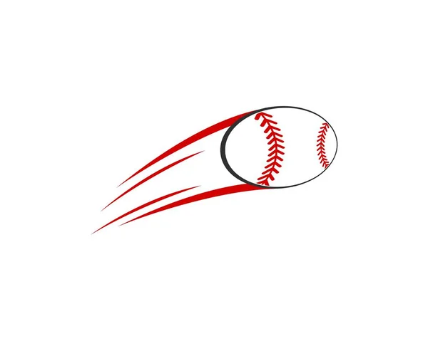 Palla Baseball Volante Con Effetto Swoosh — Vettoriale Stock