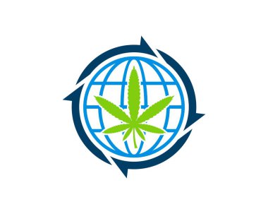 İçinde soyut küre ve kenevir bulunan dairesel ok