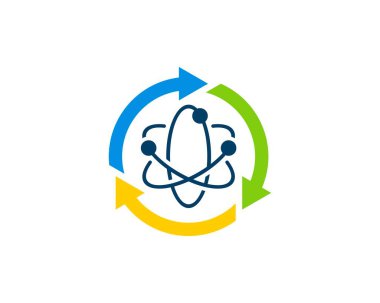 Okun dönüş logosu içindeki bilim sembolü