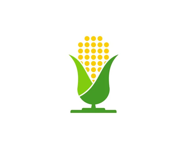 Кукурудза Логотипом Мікрофона — стоковий вектор