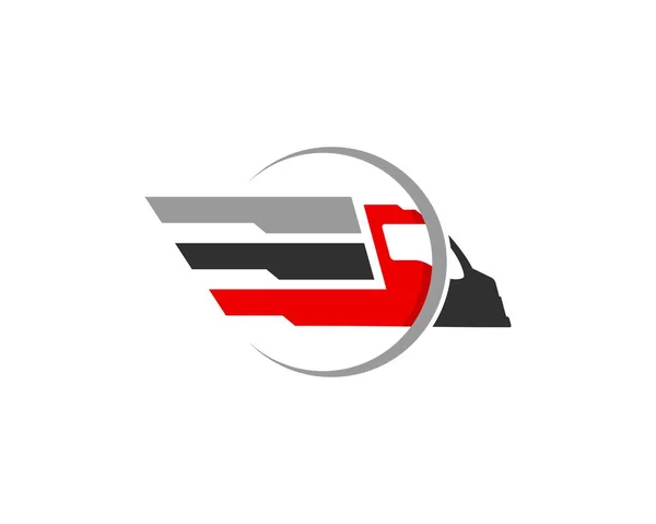 Entrega Caminhão Com Logotipo Efeito Asa Rápida —  Vetores de Stock