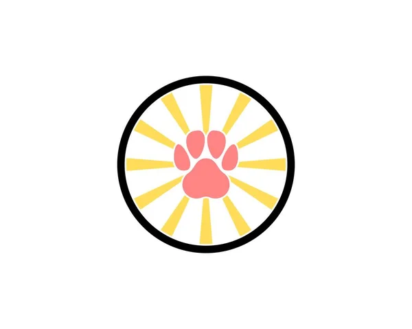 Домашні Лапи Всередині Логотипу Кола — стоковий вектор