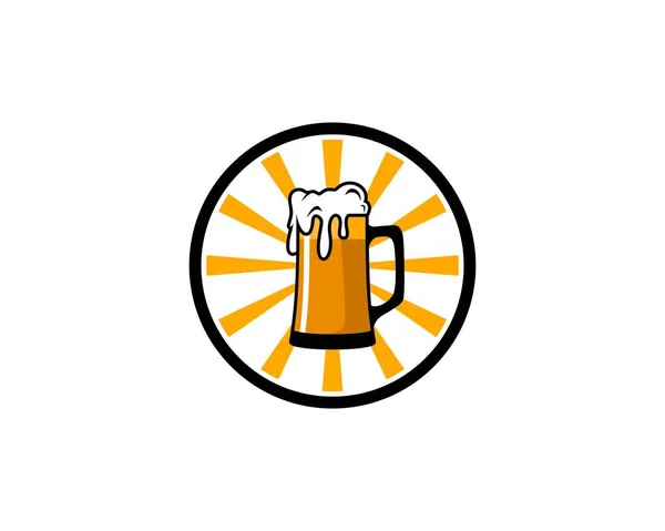 Vaso Cerveza Dentro Del Logotipo Del Círculo — Archivo Imágenes Vectoriales