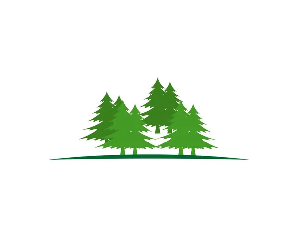 Forest Tree Road Illustration Logo — Stock Vector
