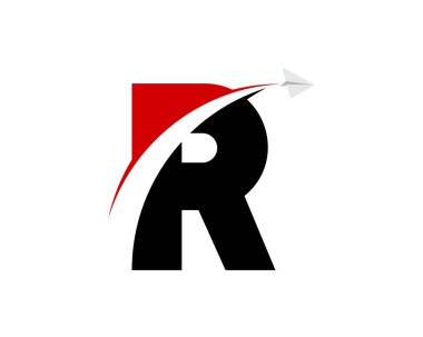 R harfi baş harfi ve kağıt uçak.