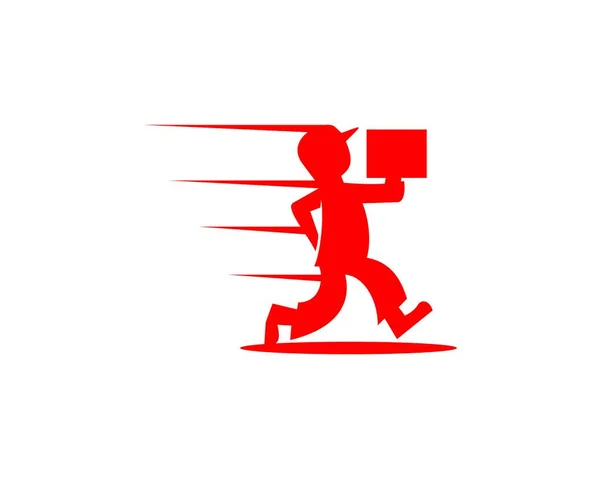 Biegacz Przynoszący Logo Pudełka — Wektor stockowy