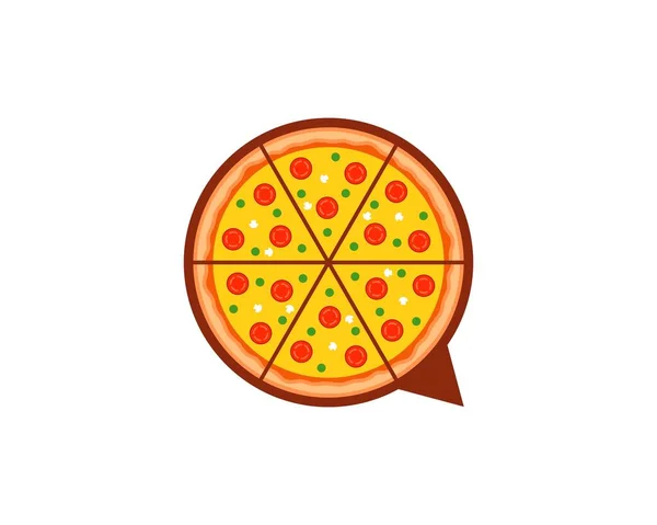 Pizza Bubble Chat Logo — Stock Vector