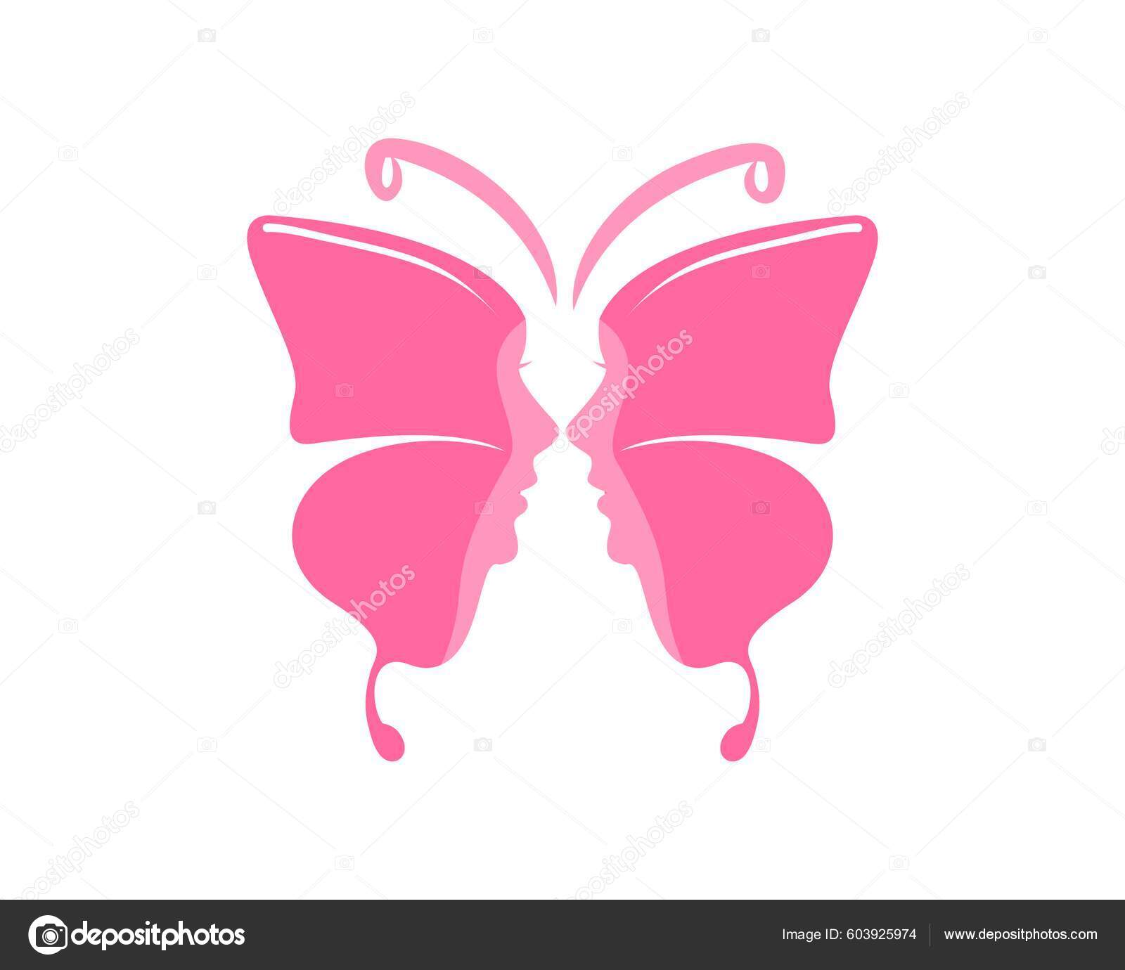 Pink Butterfly Face Vector de stock por ©skyace 603925974