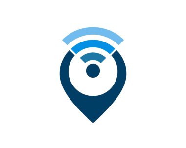 Location pin with signal symbol on it