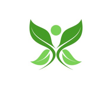 Leaf with butterfly green design